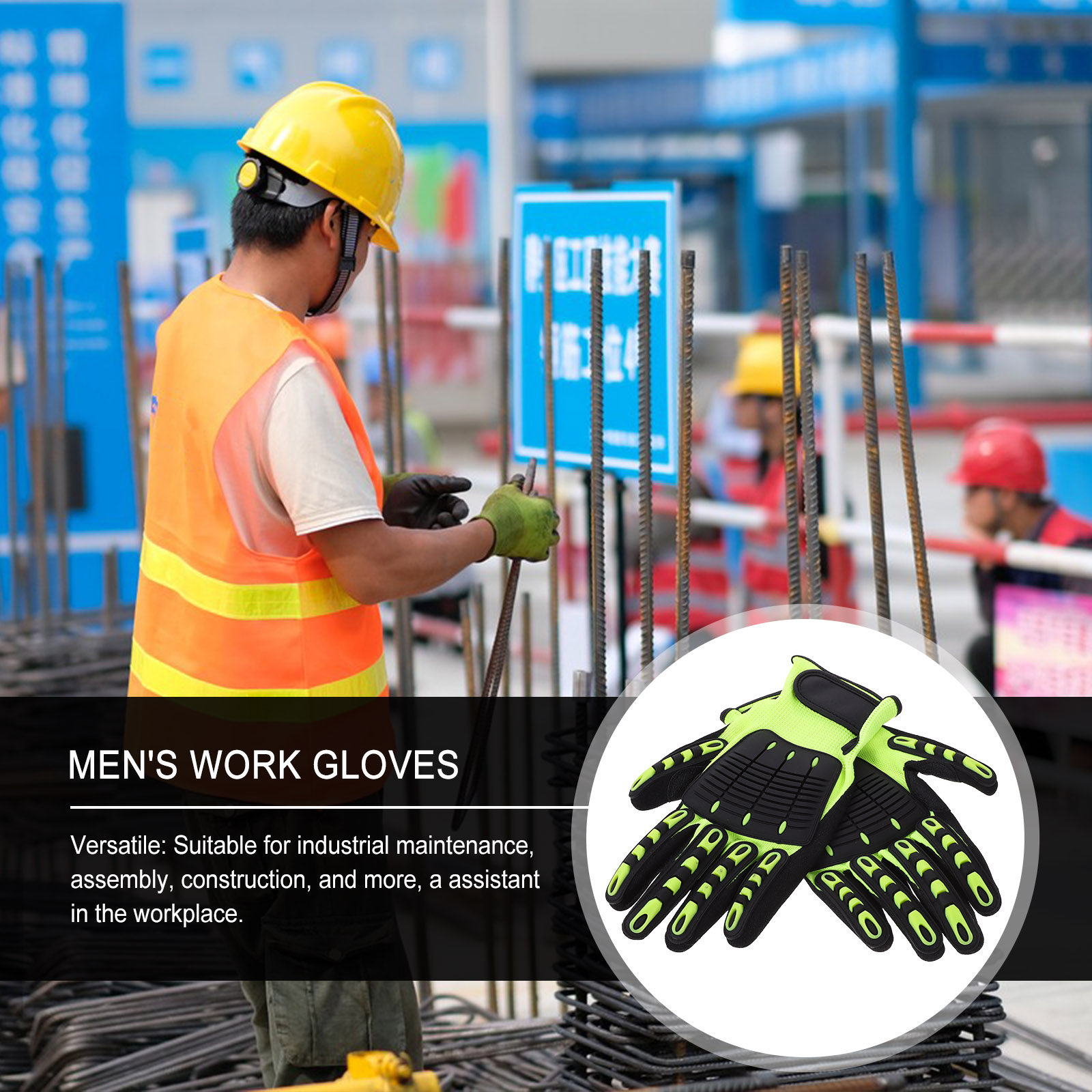 Work Glove Impact - 1 Paar Schutzhandschuhe für die Arbeit,