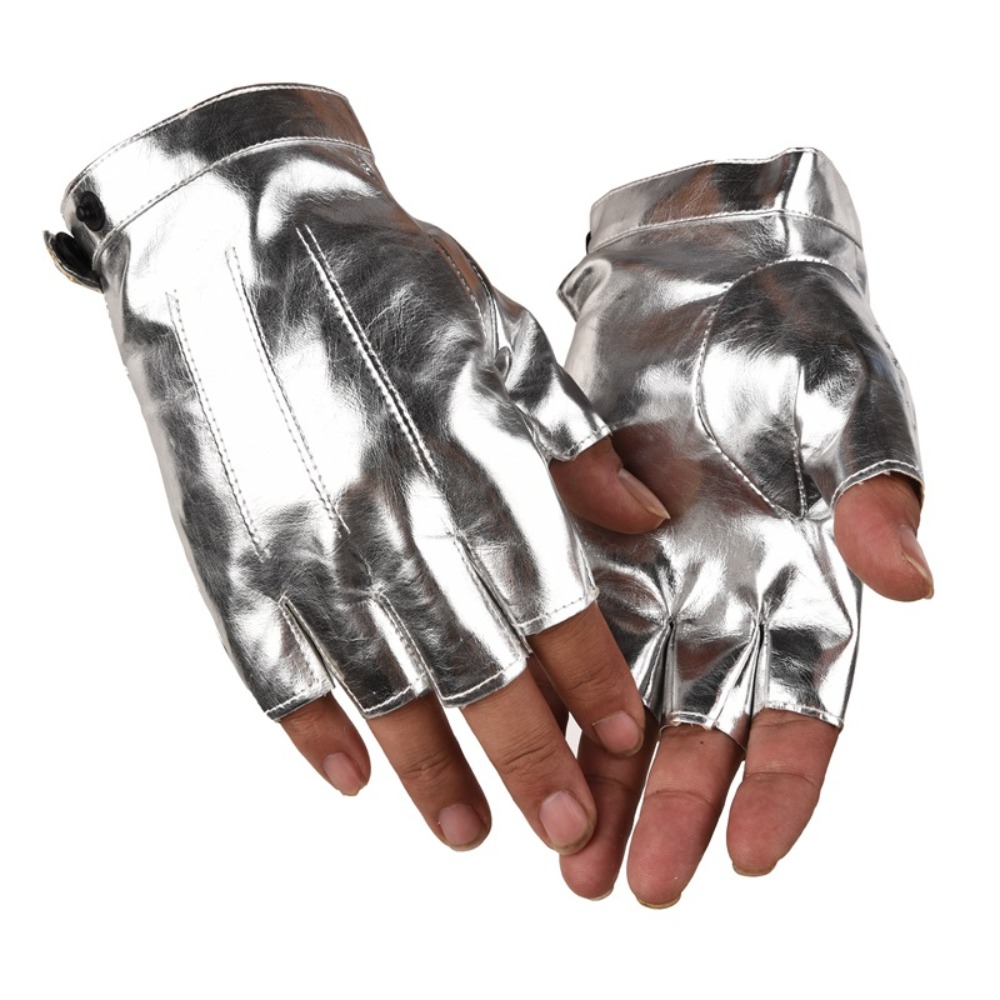 Leather Driving Glove - Modische Punk-PU-Fahrerhandschuhe mit Knopfdesign, rutschfeste fingerlose