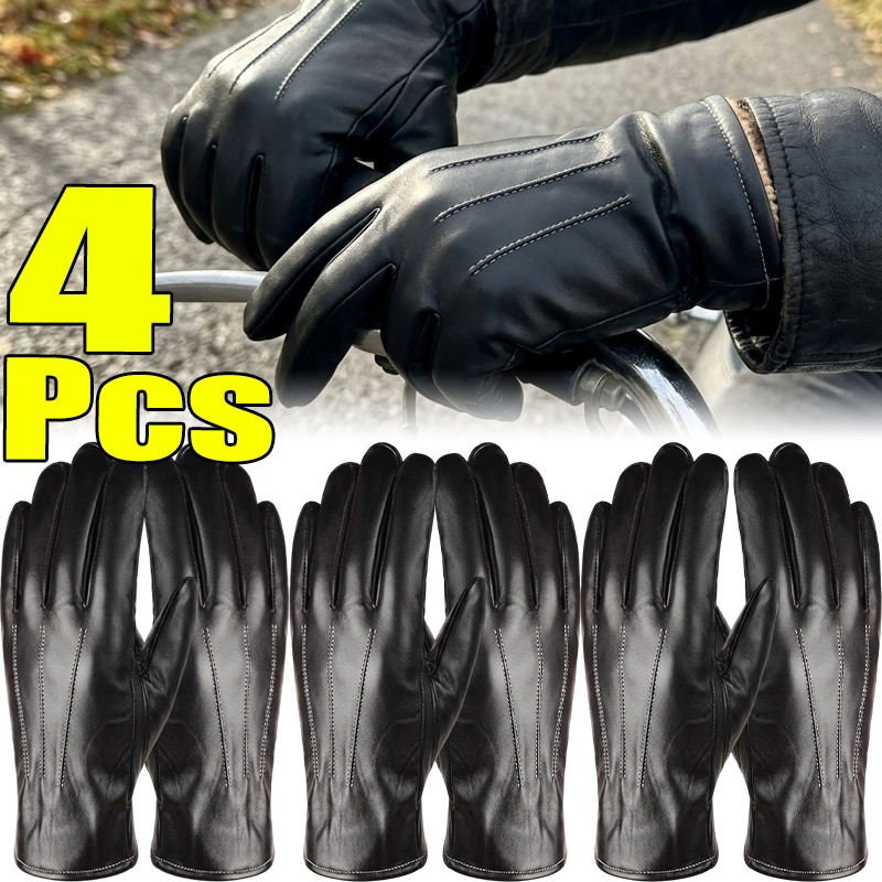 Leather Driving Glove - Thermische PU-Lederhandschuhe Unisex Winter Warm Winddicht