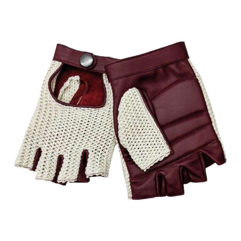 Leather Driving Glove - Echte Schafsleder-Halbfingerhandschuhe Unisex Outdoor Motorrad Fahren